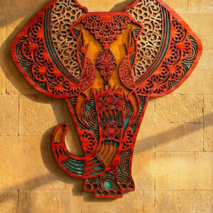 Multilayer 3D wall art made of MDF and wood - Elephant Design by Arvi Crafts