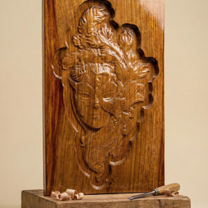 CNC carved MDF wall panel Radha Krishna relief work by Arvi Crafts