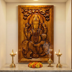 Shiv Parvati 1 3D Relief Carved Panel